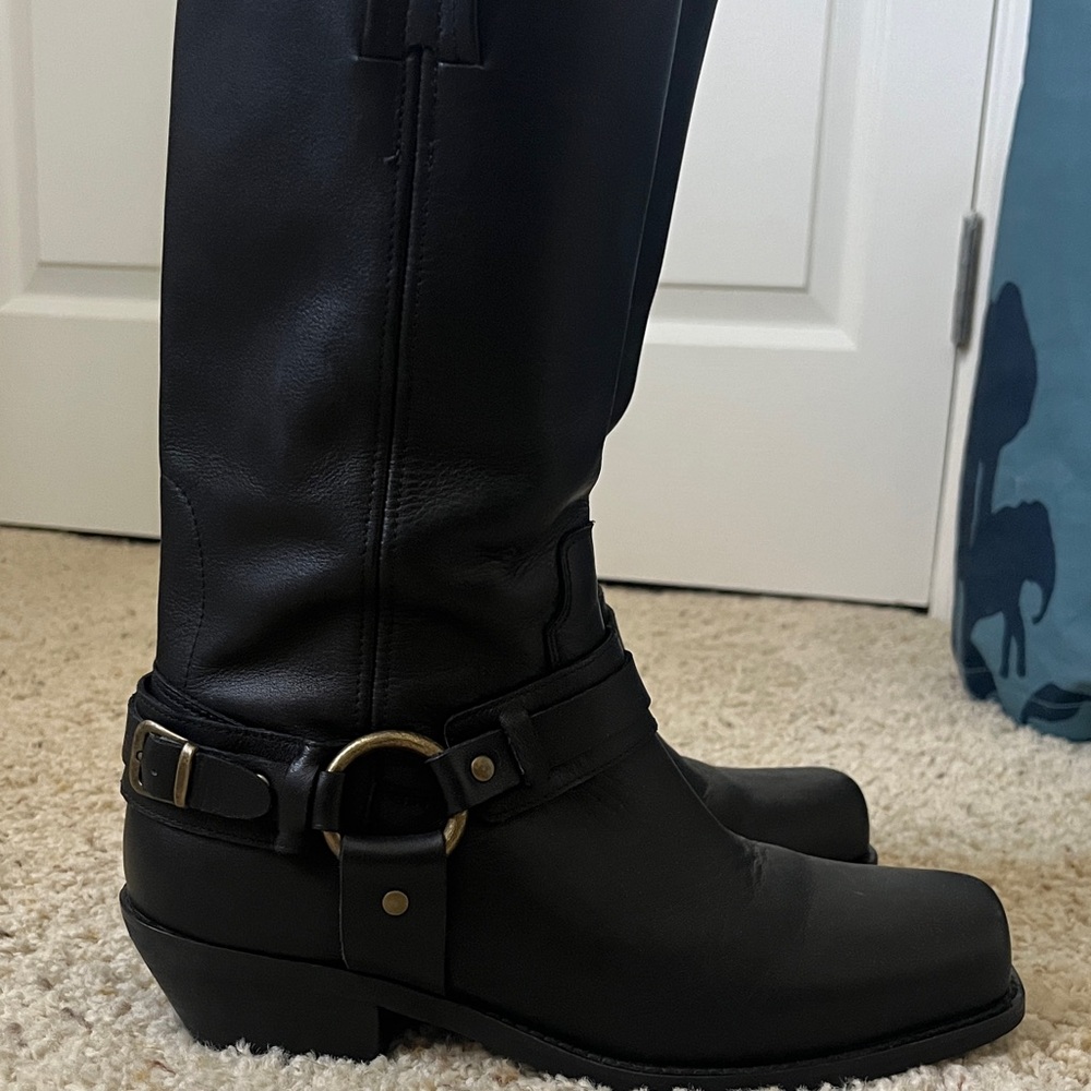 Jeffrey Campbell Black Leather MOTO Boots - Picture 6 of 7